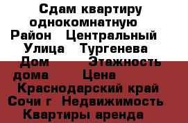 Сдам квартиру однокомнатную  › Район ­ Центральный  › Улица ­ Тургенева › Дом ­ 10 › Этажность дома ­ 5 › Цена ­ 14 000 - Краснодарский край, Сочи г. Недвижимость » Квартиры аренда   